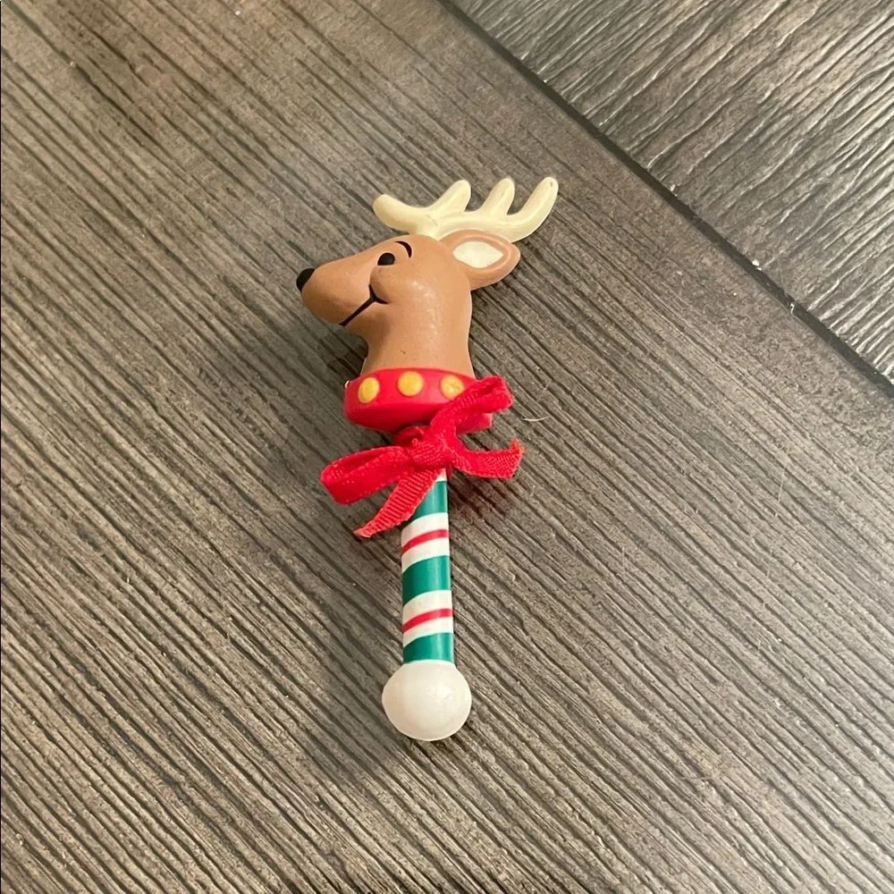 Vintage Hallmark Cards Festive Reindeer Candy Cane Brooch Lapel Pin Christmas